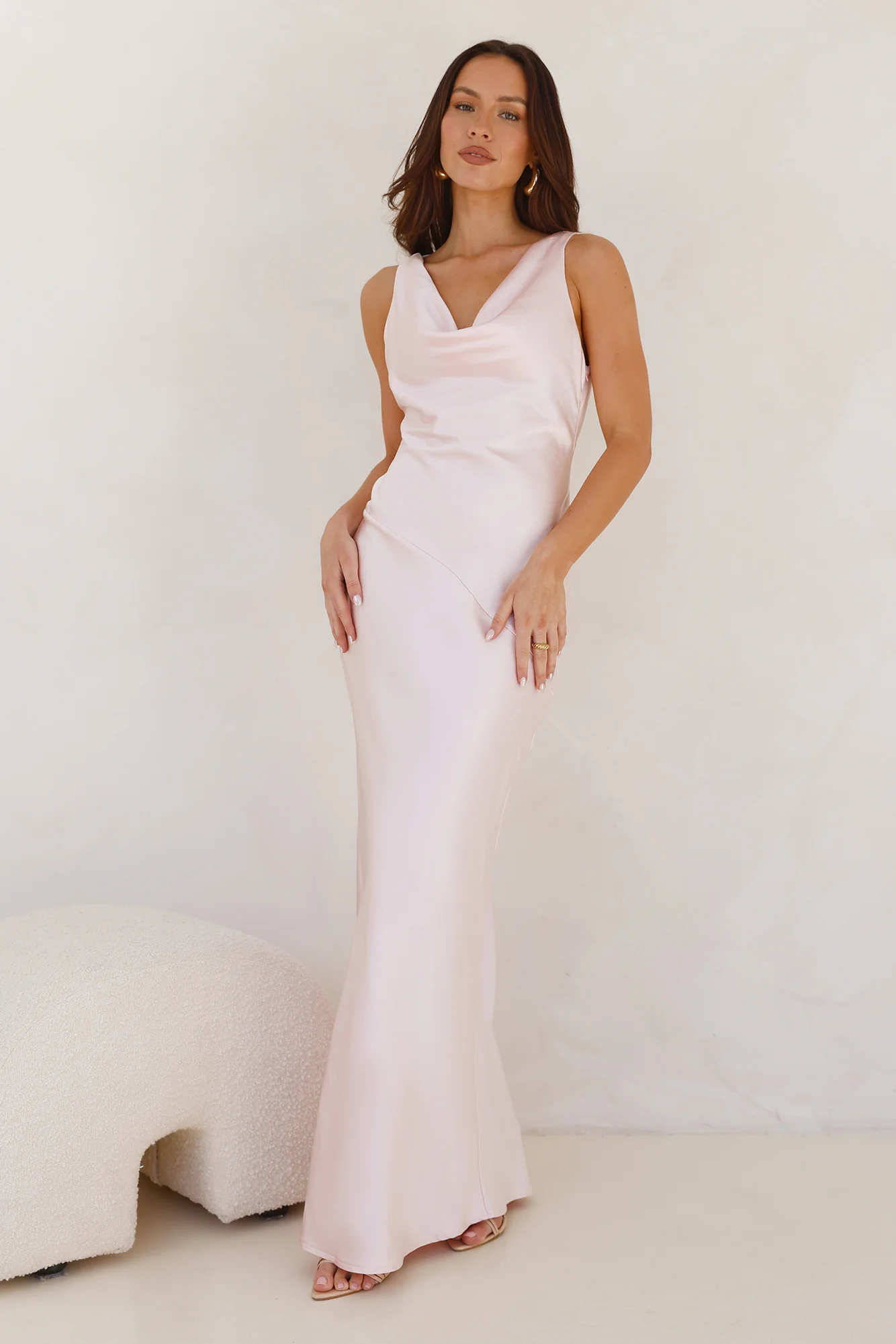 Cassandra Open Back Maxi Dress - Pink