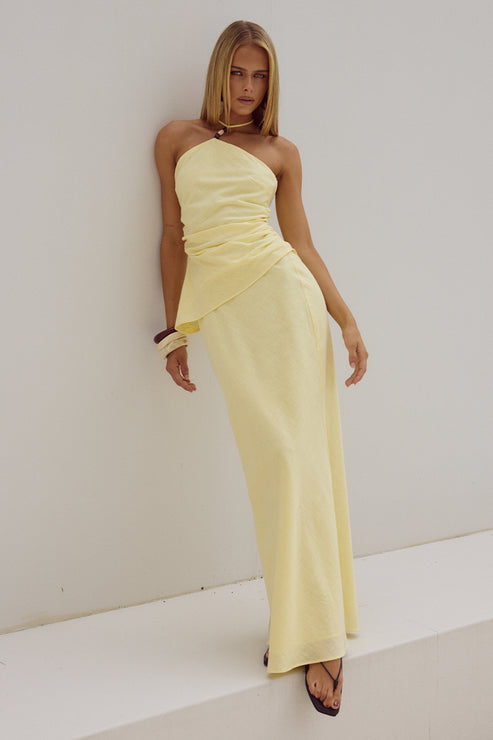 Halzie Maxi Skirt - Lemon