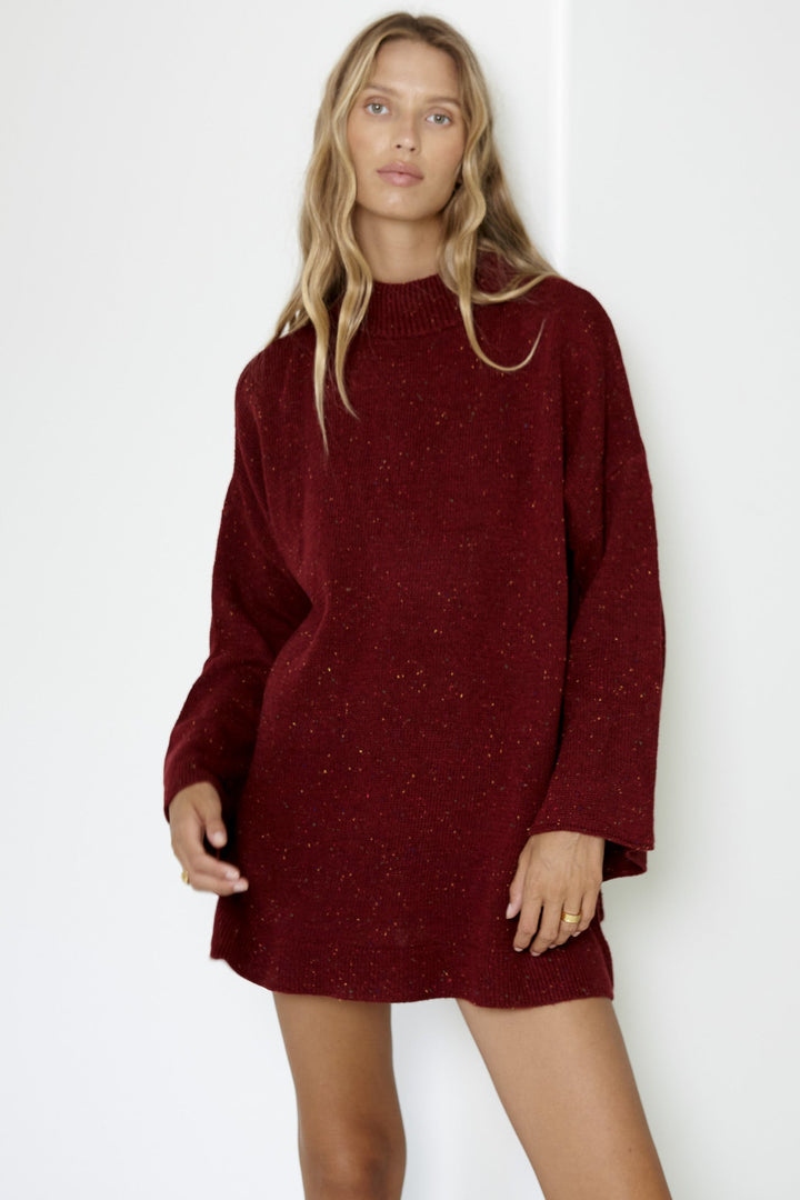 Bea Jumper - Burgundy Speckle