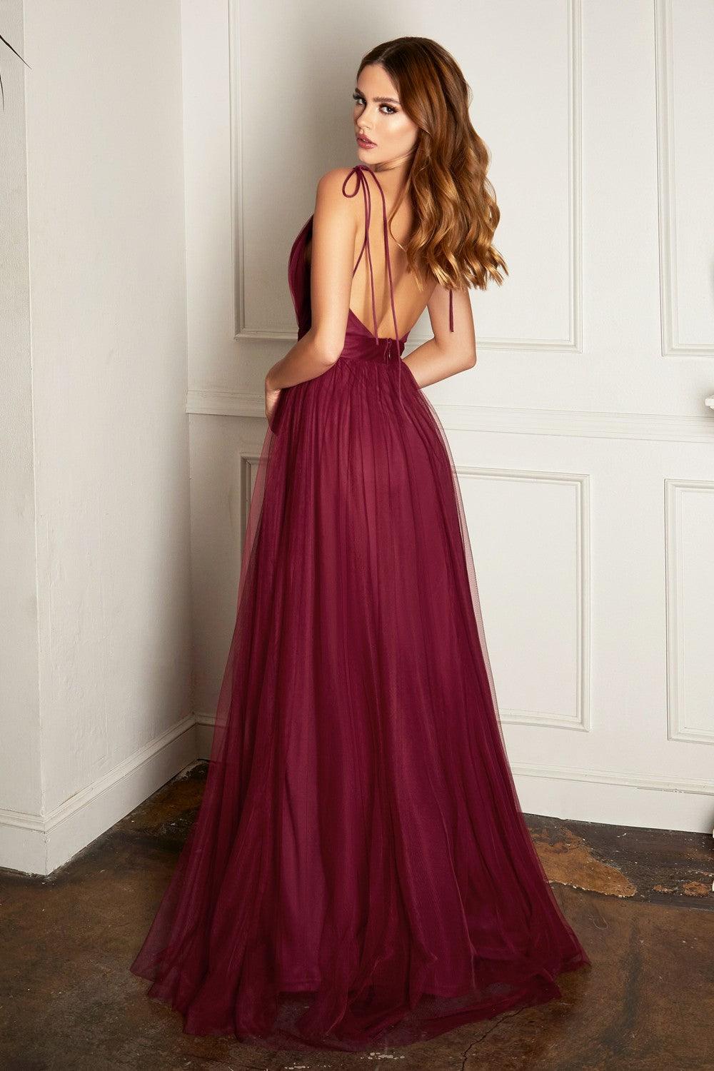 Chloe Tulle Dress - Burgundy