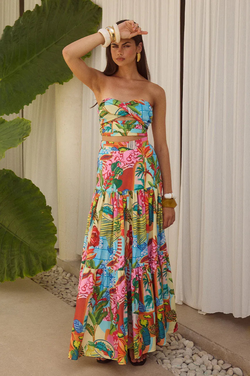 Mariah Maxi Skirt - Etallia Multi